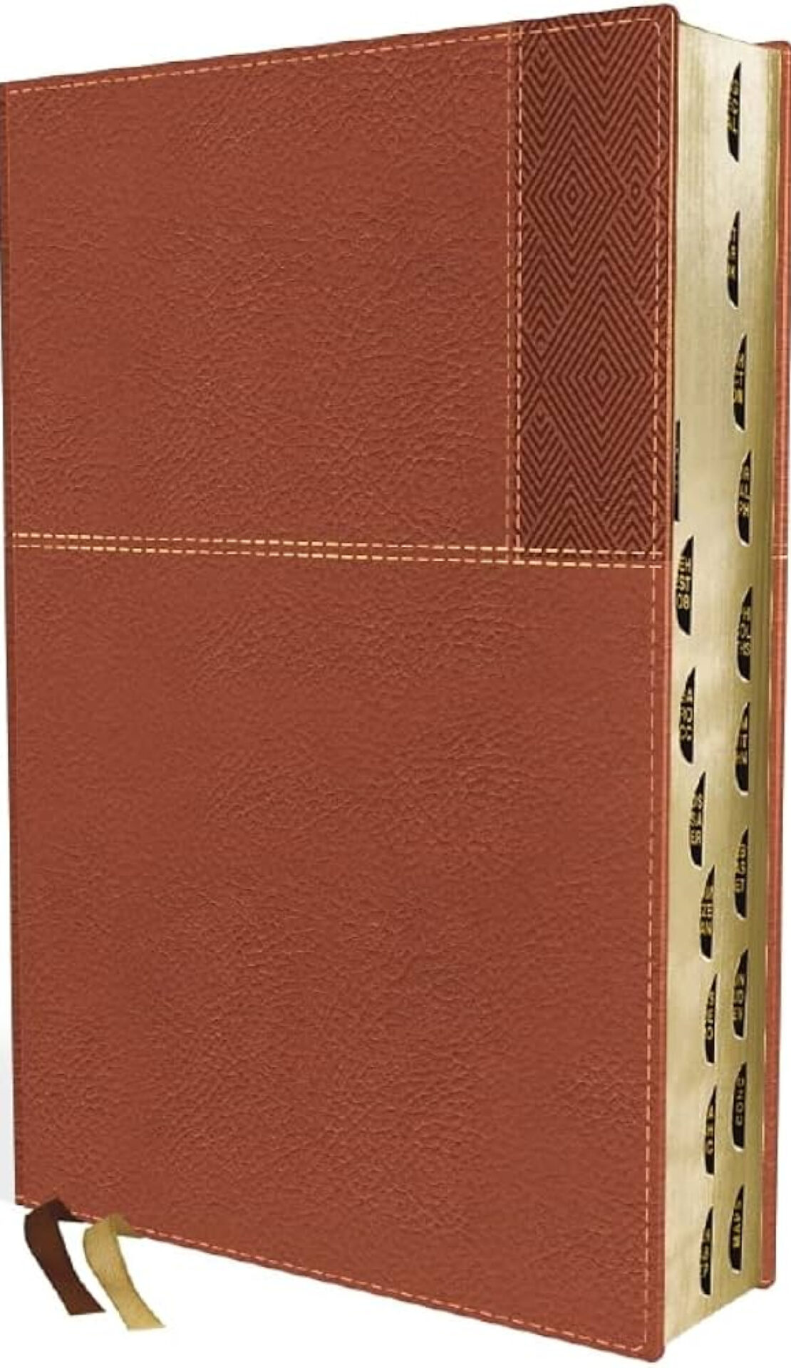 NIV, Thinline Reference Bible (Your Portable Reference Bible), Large Print, Leathersoft, Brown, Red Letter, Thumb Indexed, Comfort Print