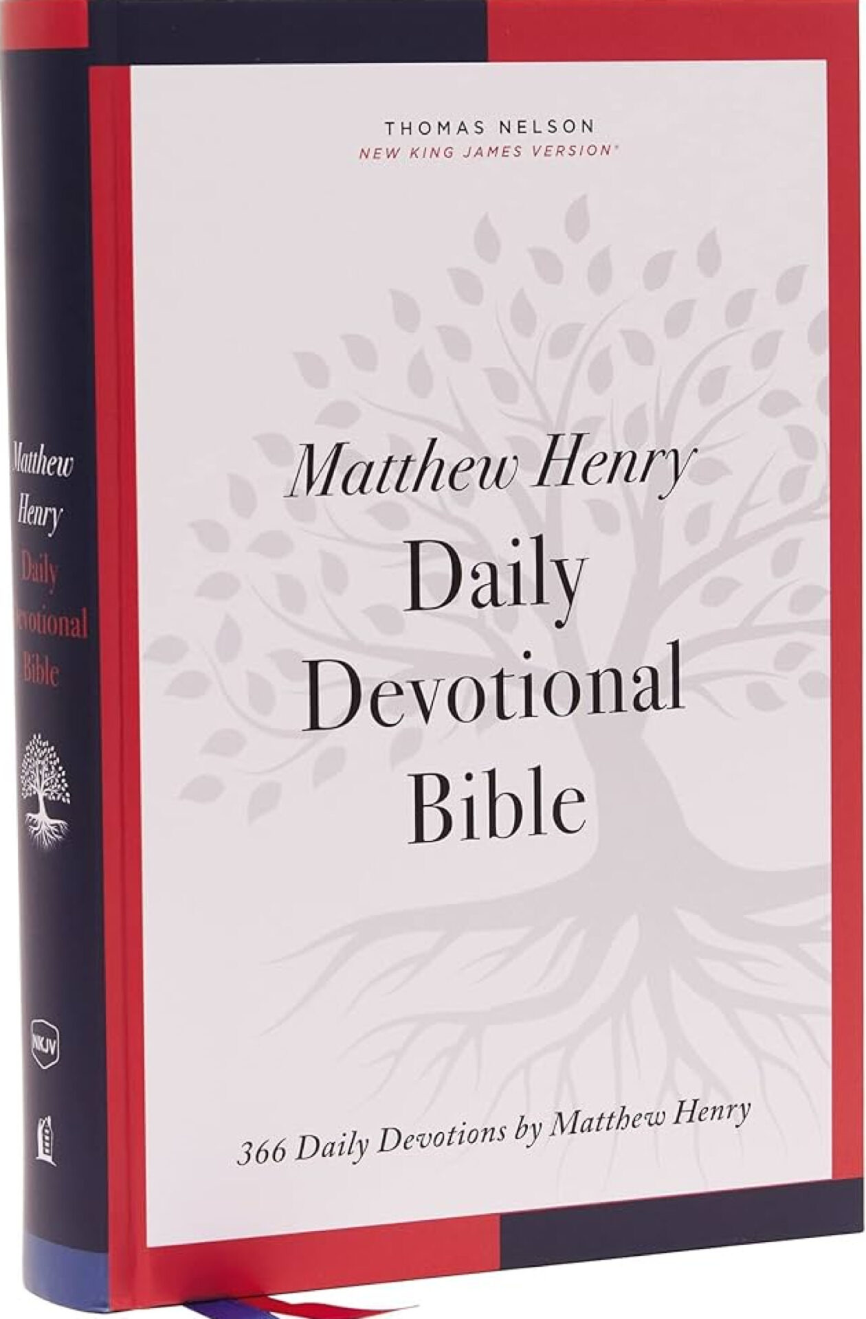NKJV, Matthew Henry Daily Devotional Bible, Hardcover, Red Letter, Comfort Print : 366 Daily Devotions by Matthew Henry