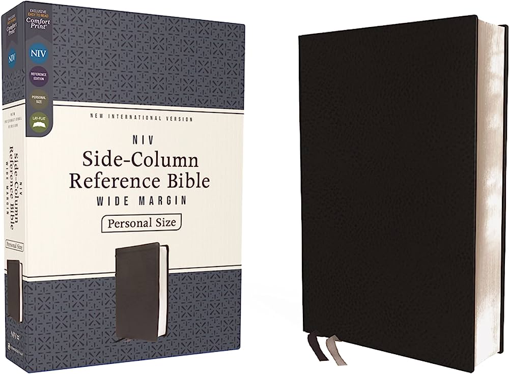NIV, Side-Column Reference Bible (Deep Study at a Portable Size), Personal Size, Leathersoft, Black, Comfort Print - Imagen 2