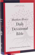 NKJV, Matthew Henry Daily Devotional Bible, Hardcover, Red Letter, Thumb Indexed, Comfort Print : 366 Daily Devotions by Matthew Henry