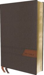 NIV, Thinline Bible, Large Print, Cloth Flexcover, Gray, Red Letter, Comfort Print