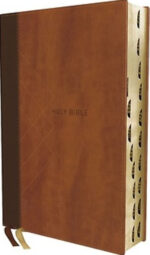 NIV, Thinline Bible, Giant Print, Leathersoft, Brown, Red Letter, Thumb Indexed, Comfort Print