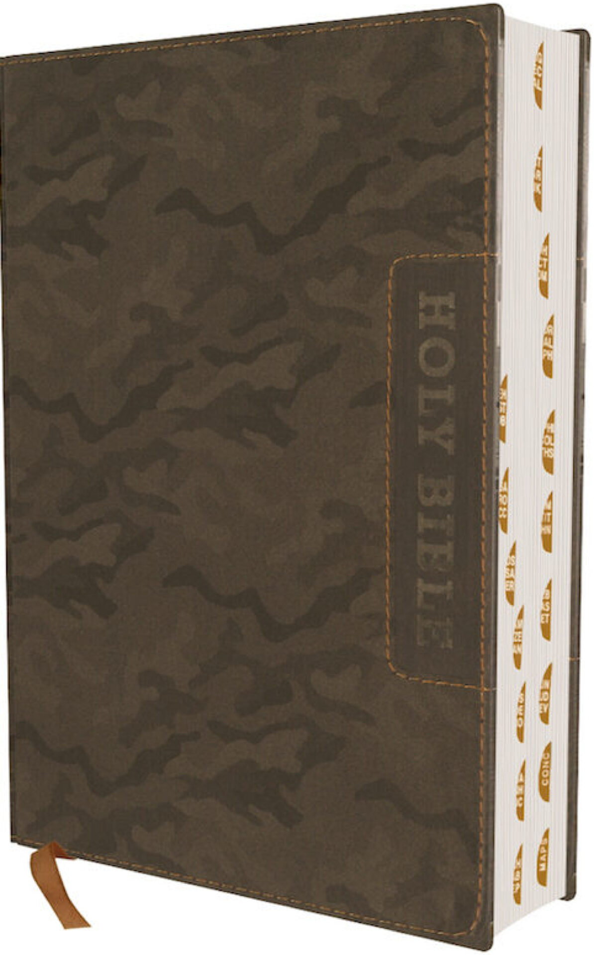 NIV, Boys' Bible, Leathersoft, Brown Camo, Thumb Indexed Tabs, Comfort Print