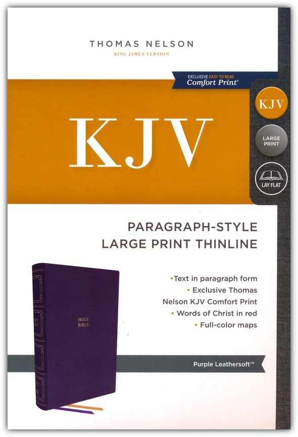 KJV, Paragraph-style Large Print Thinline Bible, Leathersoft, Purple, Red Letter, Comfort Print - Imagen 2