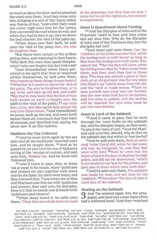 KJV, Paragraph-style Large Print Thinline Bible, Genuine Leather, Black, Red Letter, Comfort Print - Imagen 9