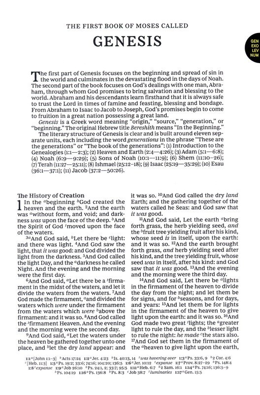 KJV, Paragraph-style Large Print Thinline Bible, Genuine Leather, Black, Red Letter, Thumb Indexed, Comfort Print : Holy Bible, King James Version - Imagen 4