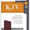 KJV Holy Bible Large Print Center-Column Reference Bible, Brown Bonded Leather, 53,000 Cross References, Red Letter, Comfort Print - Imagen 2