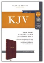 Alternative view of KJV Holy Bible Large Print Center-Column Reference Bible, Brown Bonded Leather, 53,000 Cross References, Red Letter, Comfort Print