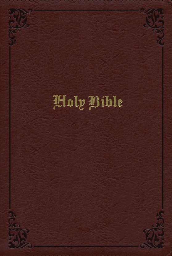KJV Holy Bible Large Print Center-Column Reference Bible, Brown Bonded Leather, 53,000 Cross References, Red Letter, Comfort Print - Imagen 3