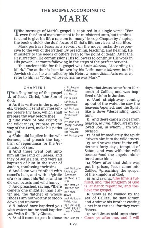 KJV Holy Bible Large Print Center-Column Reference Bible, Brown Bonded Leather, 53,000 Cross References, Red Letter, Comfort Print - Imagen 7