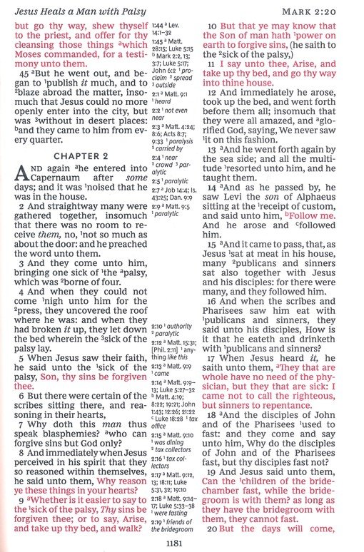 KJV Holy Bible Large Print Center-Column Reference Bible, Brown Bonded Leather, 53,000 Cross References, Red Letter, Comfort Print - Imagen 9