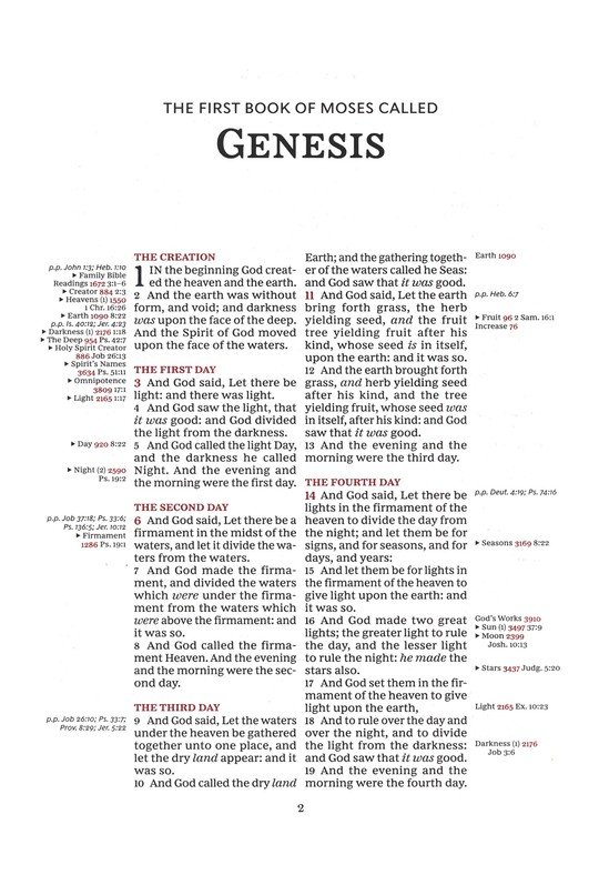 KJV, Thompson Chain-Reference Bible, Handy Size, European Bonded Leather, Black, Red Letter, Thumb Indexed, Comfort Print - Imagen 4