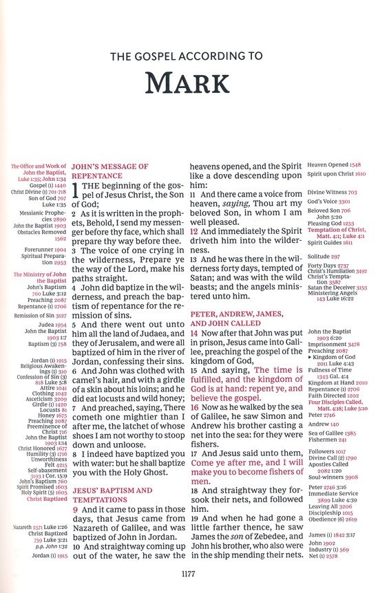 KJV, Thompson Chain-Reference Bible, Large Print, European Bonded Leather, Black, Red Letter, Comfort Print - Imagen 7
