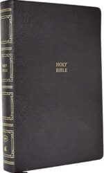 KJV, Paragraph-style Large Print Thinline Bible, Genuine Leather, Black, Red Letter, Comfort Print