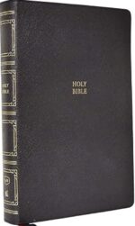 KJV, Paragraph-style Large Print Thinline Bible, Genuine Leather, Black, Red Letter, Thumb Indexed, Comfort Print : Holy Bible, King James Version