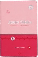 Biblia NVI  Letra Grande - Cuero Ecológico Fuscia y Rosa