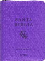 Biblia NVI Edición Bolsillo Letra Grande - Tapa Imitación Piel Panal Violeta con Cierre