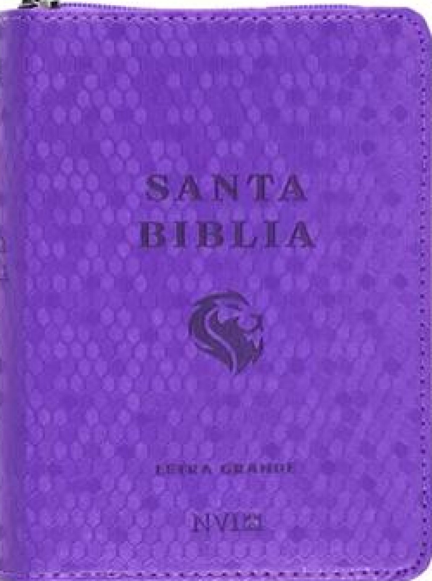 Biblia NVI Edición Bolsillo Letra Grande - Tapa Imitación Piel Panal Violeta con Cierre