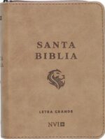 Biblia NVI Edición Bolsillo Letra Grande - Tapa Blanda Marrón Claro  con Cierre