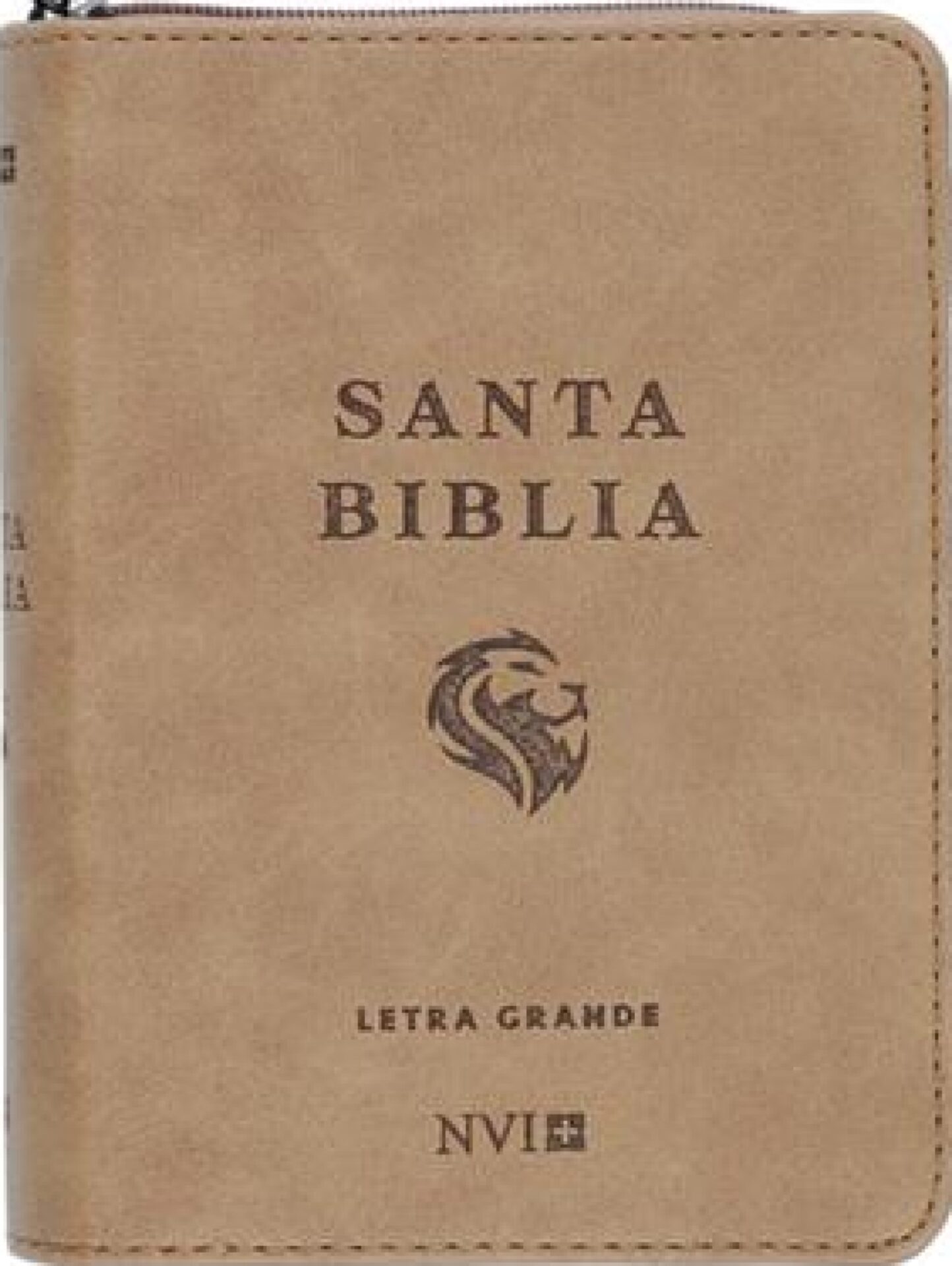 Biblia NVI Edición Bolsillo Letra Grande - Tapa Blanda Marrón Claro con Cierre