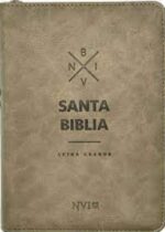 Biblia NVI  Compacta Letra Grande  - Imitación Piel Marrón con Cierre