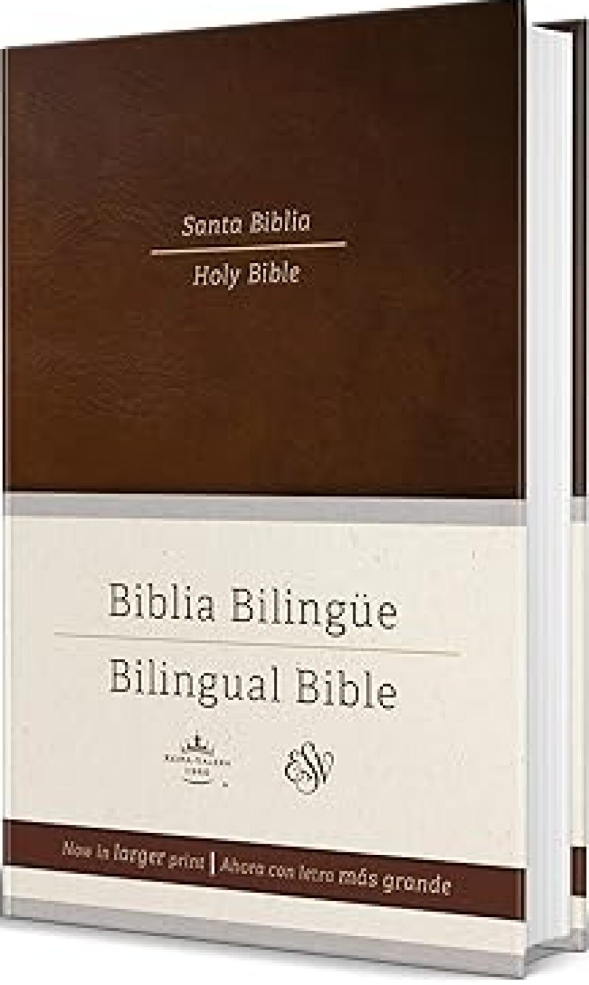 Biblia Bilingüe Reina Valera 1960/ESV Letra Grande Tapa Dura Marrón