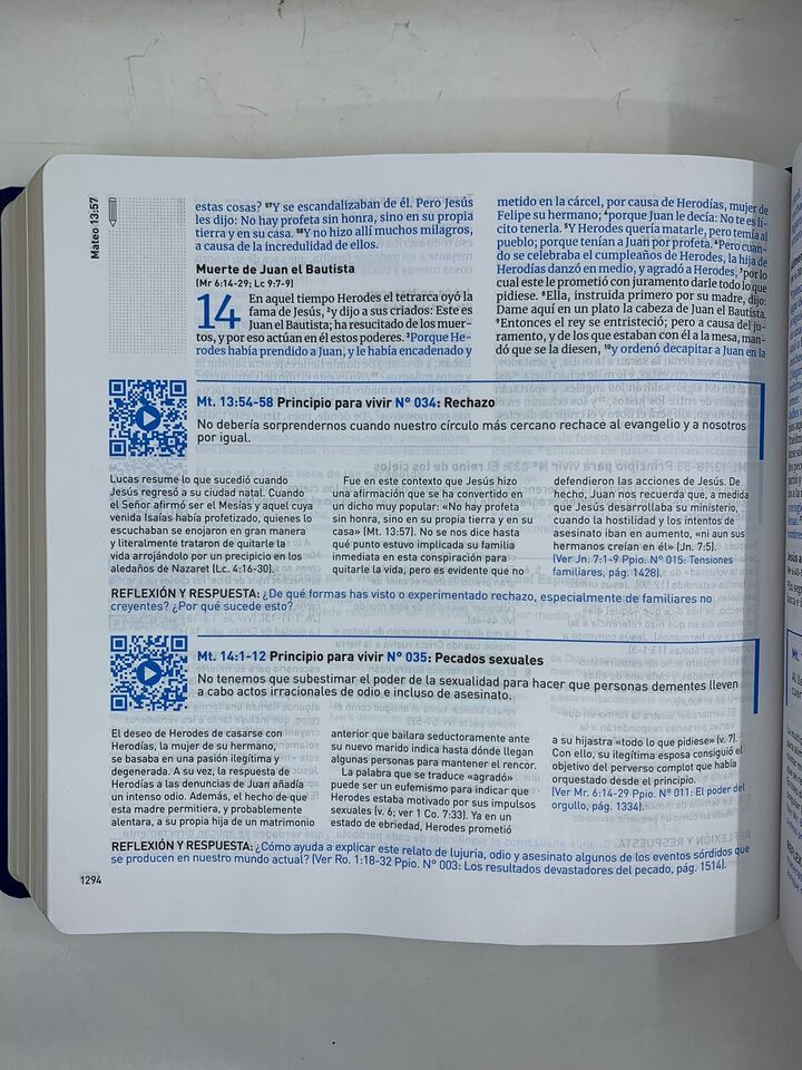 RVR 1960 Biblia QR Principios Para Vivir Imitación Piel Azul - Gene A. Getz - Imagen 5